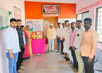 लोहारा तालुक्यातील सालेगाव ग्रामपंचायत कार्यालयात शिवजयंती साजरी